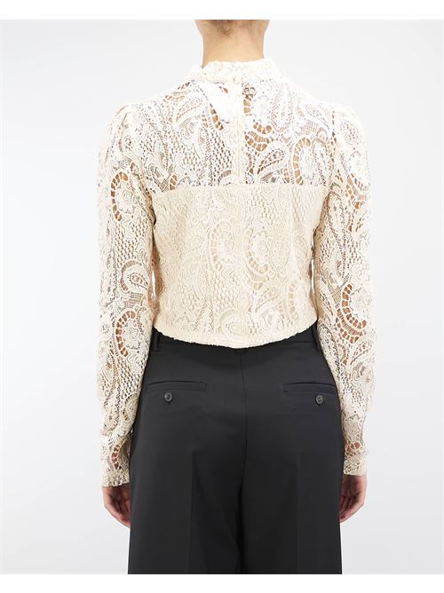 Macramé Lace Cropped Blouse Twinset TWIN SET | Blouse | TP246411748